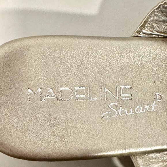 Madeline Stuart Josie Slip On Wedge Sandals Gray Silver Embellished Womens Sz 8M - Picture 5 of 7